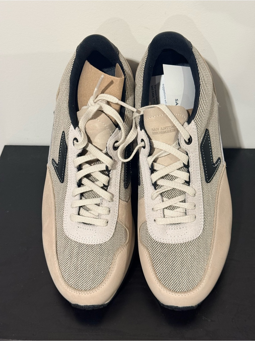 SAS Beige and Black Women's Casual Lace-Up Sneakers